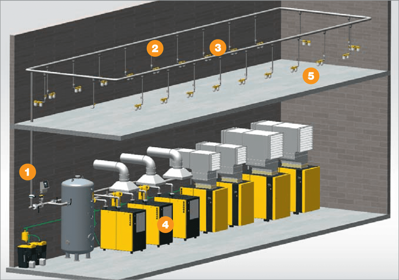 Designing compressed air distribution network