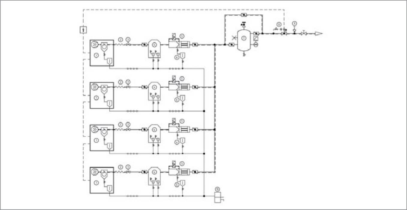 Diagram of a compressed air station
