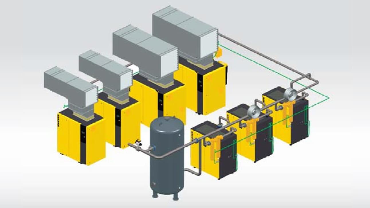 Location of a compressed air station