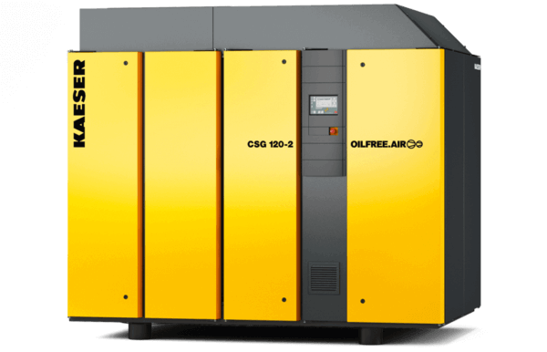 Oil-free compression rotary screw compressors