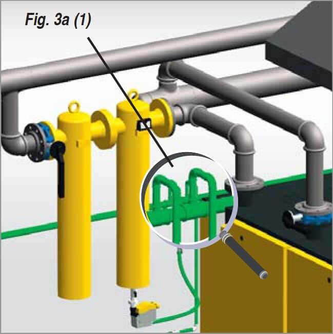 Connection of refrigeration dryer and condensate drain